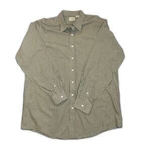 L.L.Bean Men's XL Tall Wrinkle Resistant Green Plaid Dress Shirt 0 WU68